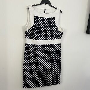 Tahari Black and White Polka Dot Mini Dress